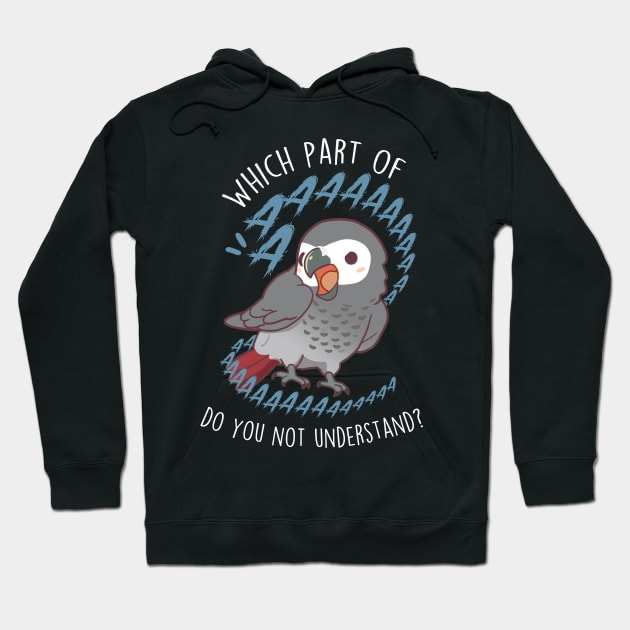 African Grey Parrot Aaaa Hoodie by Psitta